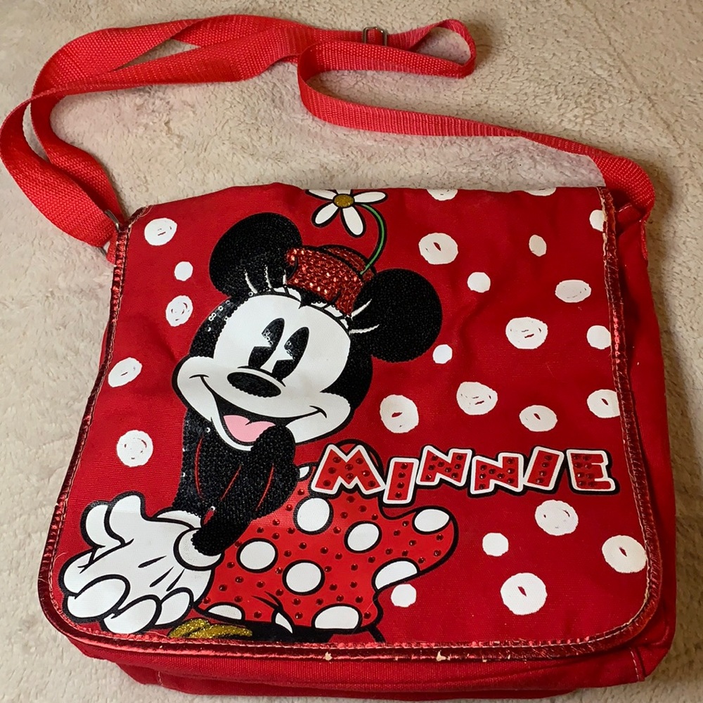 Disney Minnie Mouse Red Messenger Bag w/ Adjustable Strap - Picture 2 of 15